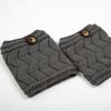 Cubrepiernas Transfronterizos Cubierta para Piernas Lana Tejida Protectores de Piernas Botas Doble Capa Engrosado Botón en Forma de W Cubierta para Calcetines