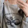 Colar Pingente Coração Longo de Prata Feminino Ins Simples Corrente para Suéter Gola Alta Acessórios Corrente para Clavícula Empilhada de Pérolas