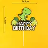 Decoraciones de Adornos para Pastel de Cumpleaños Casero de Dinosaurio Selva Tropical Fiesta de Horneado de Dinosaurios Decoración de Escena de Pastel Infantil