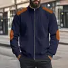 Chamarra Abrigo Amazon para Hombre de Peso Pesado Terciopelo Europeo Puntadas Cremallera Contrastante Manga Larga Otoño Casual