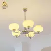 Dormitorio, comedor, estudio de estilo francés retro Bauhaus, lámpara de araña de sala de estar hecha a mano en tono crema estilo vintage nórdico, estilo de mediados de siglo