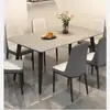 Juego de mesa y sillas de comedor de pizarra para uso doméstico en apartamentos pequeños, mesa de comedor rectangular moderna de lujo ligero para sala de estar