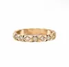 Anel Coco em Forma de Diamante para Mulheres, Ouro Rosa 18K V-Gold, Estilo Ins de Luxo Leve, Anel Empilhável em Forma de Diamante Estilo Chanel, Unissex