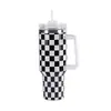 Taza Térmica Tablero de Ajedrez Generación 5D Gran Capacidad Taza Térmica de Acero Inoxidable 40oz Asa para Coche Portavasos de Coche