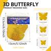 Nueva decoración navideña 3D pegatinas de mariposas tridimensionales flash oro y plata decoración festiva para bodas mariposa de pvc 12 juegos