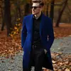 Abrigo de gabardina ligero y simple de color liso, chaqueta de lana para hombre, estilo europeo y americano, para otoño e invierno, prenda exterior de longitud media, a la moda
