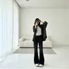 Emagrecimento e pernas longas~Calça jeans flare feminina, novo modelo de início de outono 2026, cintura alta, corte solto, emagrecimento, calça de perna larga comprimento total