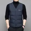 Novo colete de plumas masculino para outono e inverno, colete térmico de plumas de pato branco, jaqueta sem mangas, colete masculino atacado