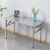 Mesa dobrável de aço inoxidável de fábrica reforçada rápida portátil para feira de rua mesa de conferência retangular doméstica