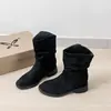 Botas de media caña estilo Wasteland con efecto Maillard 2026 nuevo otoño e invierno botas western cowboy holgadas Botas cortas Birkenstock Botas Martin