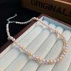 Collar de Perlas de Vidrio de Alta Calidad Entrada Nicho de Lujo para Mujer Nuevo Estilo Francés Collar con Alto Sentido del Diseño Clavícula Elegante