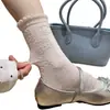 Calcetines de media pantorrilla con estampado de gato Kt estilo verano, antideslizantes, cómodos, transpirables, calcetines lindos para niñas estilo japonés con volantes de encaje
