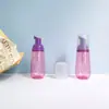 Botella cónica translúcida de PET para espuma de mousse con fondo redondeado, botella espumadora para limpiador facial de 60 ml, botella dispensadora