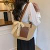 Bolso de Cesta Tejida para Verduras de Gran Capacidad, Estilo Fresco y Casual de Moda, Bolso de Hombro Versátil para Mujer, Estilo Viajero de Vacaciones