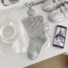 Calcetines Finos con Lazo Youjiaxiu Primavera y Verano Estilo Japonés Agujero en el Talón Calcetines de Media Caña con Lazo Lolita