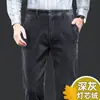 Calça masculina de veludo cotelê, novo estilo outono e inverno, forrada com fleece e espessa, calça casual de corte reto para homens, calça de inverno para pais