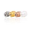 Venta al por mayor de fábrica Tapones para los oídos de acero inoxidable chapado en oro real de alta calidad, Tapones para los oídos, Tapones de cabeza plana tipo bala, Accesorios de tapones para pendientes