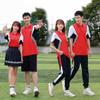 Ropa Deportiva de Primavera y Otoño, Uniformes para Estudiantes de Secundaria y Preparatoria, Uniformes de Clase, Ropa Deportiva de Manga Corta Bloque de Color Estilo Universitario