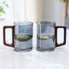 Taza de vidrio de madera transfronteriza taza de té resistente a altas temperaturas taza de sala de estar juego de agua tetera doméstica para hospitalidad juego de taza de agua