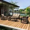 Combinação de Sofá de Rattan para Exterior Sala de Estar Varanda Lazer Simples Cadeira Sofá Móveis Varanda Autossuficiente Sofá de Rattan