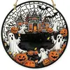 Nuevo producto transfronterizo: letrero de puerta de madera plano para Halloween, decoración de pared creativa, letrero de decoración navideña, venta al por mayor del fabricante