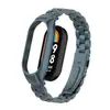 Adequado para Pulseira Xiaomi Mi Band 8, Pulseira de Aço Inoxidável Sólido com Três Contas, Pulseira de Metal Versão Cerâmica Xiaomi Mi Band 9