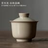 Tetera vintage hecha a mano para sentarse, pasto, madera, esmalte gris, tamaño pequeño, cerámica para el hogar, juego de té japonés kung fu, tetera individual