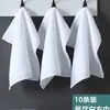 10 peças de algodão branco pequeno toalha quadrada hotel jardim de infância restaurante toalha de mão catering pequena toalha branca toalha de rosto quadrado