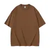 Camiseta de Manga Curta 240g Logo Personalizado Solona Grande Ombro Caído Transfronteiriça Gola Redonda t Estampada Bordada Uniforme de Classe Camisa Publicitária