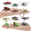 Set de 12 Figuras Realistas de Insectos y Ranas Figuras de Animales de PVC Incluye Libélula Saltamontes Mosca Escarabajos Ranas y Más Juguetes Educativos para K