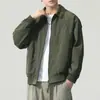 Jaqueta de Lapela Verde Militar Detroit Workwear Masculina Outono 2026 Novo Estilo Marca Tendência Jaqueta Reversível Solta Masculina