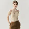Camisola Delgada de Cuello en V para Mujer, Nuevo Estilo Coreano Verano 2026, Color Sólido, Diseño Simple, Top sin Mangas para Usar en Capas