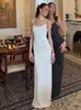 Estilo Europeu e Americano 2026 Primavera Novo Vestido Longo Feminino de Bolinhas Estilo Francês com Alças, Sem Mangas, Bodycon, Vestido Slim-Fit para Mulheres