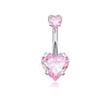 Conjunto de 8 peças de piercing de umbigo joia para piercing corporal e-commerce transfronteiriço cravejado de zircônia anel de umbigo em forma de coração fabricantes em estoque atacado