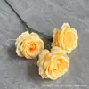 3 Rosas Anna Flores Artificiales Boda Decoración del Hogar Flores Artificiales Mayoristas Fabricantes