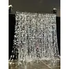 Fundo de Cortina de Fio com Lantejoulas para Casamento Suporte Fio Prata Dourado Pérola Cortina de Porta Cortina Suspensa Espelho Decoração de Teto de Casamento Adereços