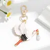 Llavero de Grulla Esmaltada de Moda para Mujer Colgante Exquisito de Moda Accesorio para Bolso de Mujer