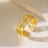 Anillo de Moda Transfronterizo Nuevo con Circonita Microincrustada para Mujer, Anillo de Dedo Índice de Lujo Ligero de Alta Gama de Moda para Mujer, Anillo Abierto Ajustable