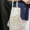 Bolso de Mano de Moda Nuevo Bolso Cubo de Perlas de Verano Bolso Cruzado de Mujer de Nicho con Forma de Abanico y Cuentas Billetera para Mujer