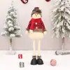 Natal Novo Longo Fofo Tecido Xadrez Vermelho Alce Boneco de Neve Alce Boneca Boneca Enfeites Suprimentos de Decoração de Natal