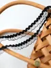 Blanco Hecho a Mano Elástico Con Volantes Adorno de Encaje DIY Dobladillo Ancho de Falda Adorno Pequeño de Encaje Negro Accesorios de Decoración de Ventana Estilo Chanel