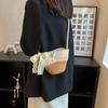 Bolsa Francesa de Palha para Mulheres 2022 Verão e Outono Estilo Coreano Lã Feita à Mão Doce Laço de Renda Bolsa de Ombro Único