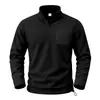 Sudadera con capucha y cremallera de manga larga, cálida, funcional, con cuello alto, para hombre, de forro polar, con bolsillos, deportiva, de peso pesado, para otoño e invierno, transfronteriza