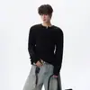 Suéter de Tricô com Design Retrô em Ponto Trançado, Gola Henley, Estilo Old Money, para Homens e Mulheres, Outono/Inverno, Caimento Limpo, Tricô Slim