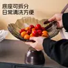 Luxo Leve Estilo Francês Vintage High-End Bandeja de Frutas para Mesa de Centro da Sala de Estar, Prato de Exibição para Frutas Secas e Lanches, Bandeja de Decoração de Casa High-End