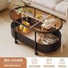 Carrinho móvel para cabeceira de casa, mesa lateral de duas camadas, mesa pequena para sofá de apartamento pequeno, mesa lateral de vidro, mesa de centro