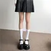 Calcetines hasta la rodilla blanco leche calcetines de primavera y verano jk calcetines blancos finos presión piernas finas calcetines altos muslos finos y bonitos