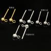 Aretes de Cuentas Redondas de Plata de Ley 925 Americana Chapados en Oro, Aretes Semicirculares de Cuentas de Plata con Aro Abierto, Accesorios para Aretes de Plata de Ley DIY