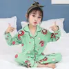 Pijama Infantil Primavera e Outono Manga Longa Meninos e Meninas Crianças Médias e Grandes Fino Desenho Animado Verão Ar Condicionado Pijama Conjunto de Roupa de Casa