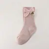 Meias para Bebê Menina Primavera Outono 26 Anos Meias de Bebê Meia-panturrilha Laço Meias de Princesa Malha Dupla Meias Longas Infantis Meias Infantis Transfronteiriças